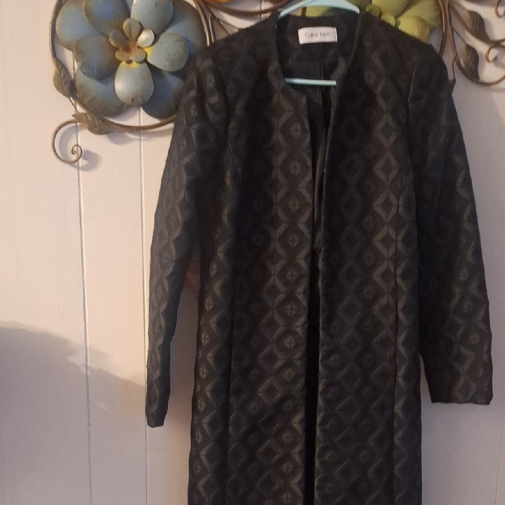 Calvin Klein Black Geometric Trench Coat